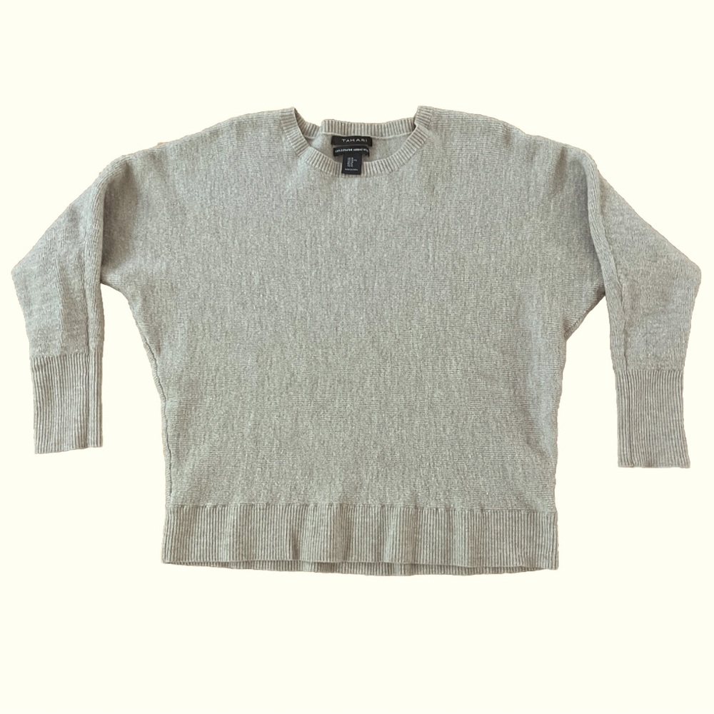 Tahari Women’s Extra Fine Merino Wool Sweater Quiet Luxury Minimalist XL